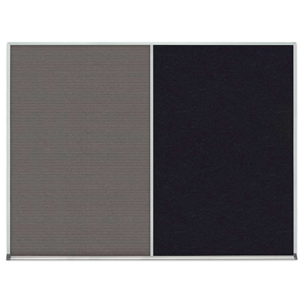 Double Door Radius Corkboard, 60"x36", Bla